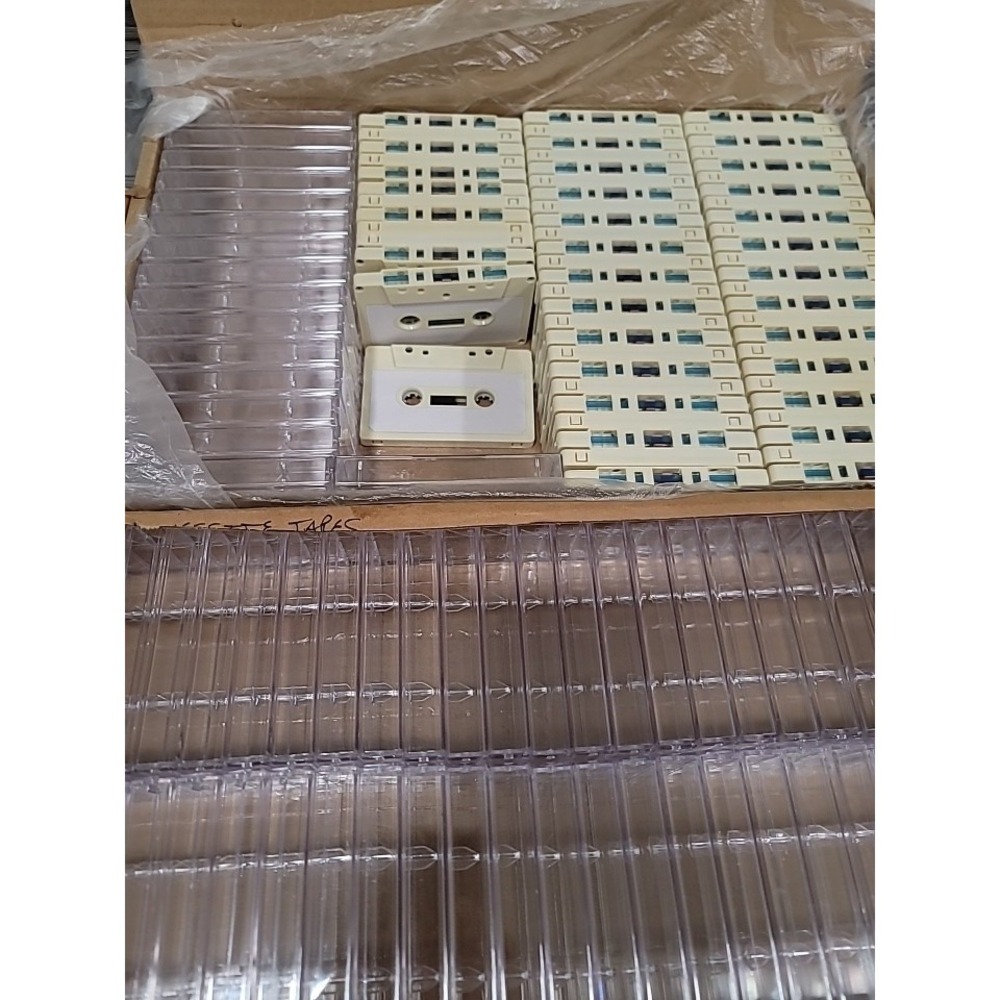 NEW Cassette clear cases 69 and tapes 63 NEW unbranded tapes